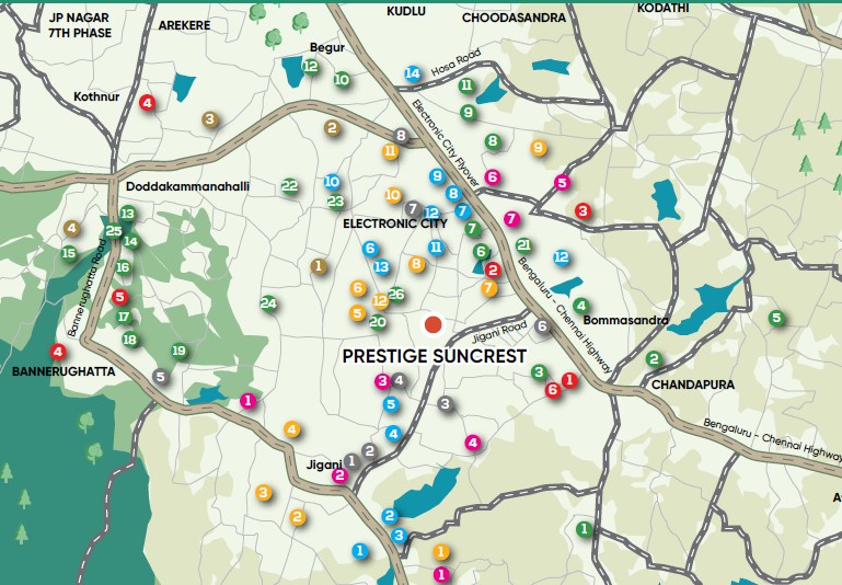 Prestige Sun Crest Location Map